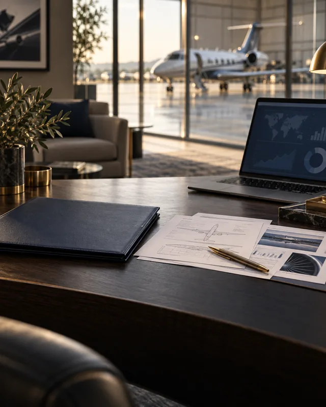 An imagined aviation document-management workspace